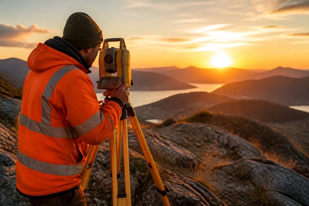 Land surveyor in the field