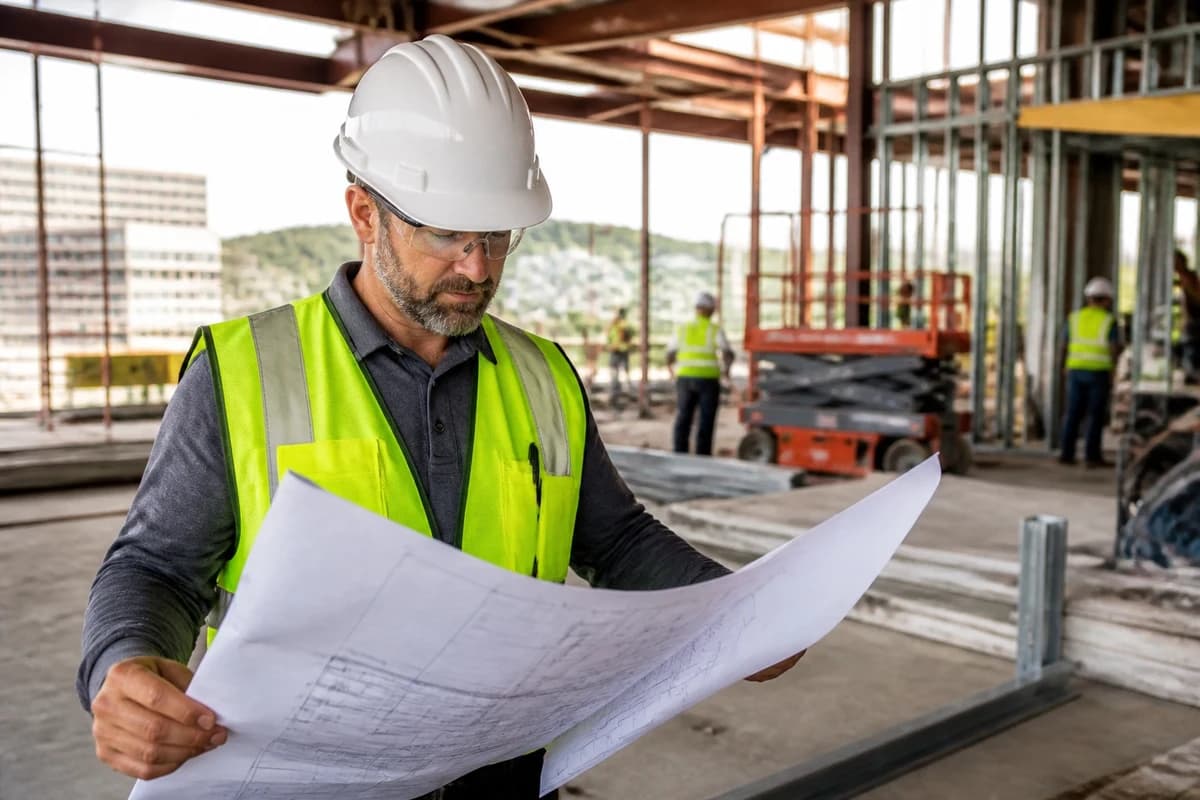 Specialty contractors on a job site