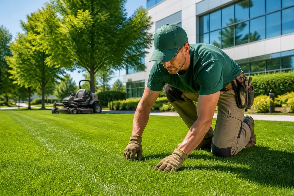 Landscaping crew at work